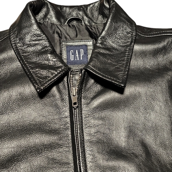 Gap Leather Bomber Jacket size M - Picture 2 of 9